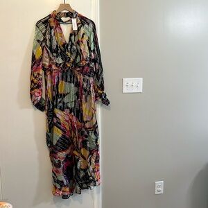 NWT, Karen Millen dress, maxi, evening, floral bright color, size L